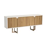 71.25 modern sideboard with 6 shelves and steel base in cinnamon and off white additional photo 5 of 6