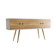 Sideboard with 2 shelves  in off white and cinnamon by Manhattan Comfort additional picture 6