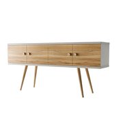 Sideboard with 2 shelves  in off white and cinnamon by Manhattan Comfort additional picture 7