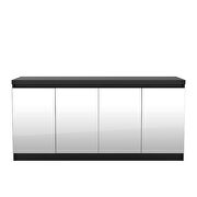 62.99 in. 6- shelf buffet cabinet with mirrors in black matte by Manhattan Comfort additional picture 2