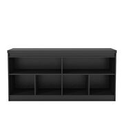 62.99 in. 6- shelf buffet cabinet with mirrors in black matte additional photo 3 of 3