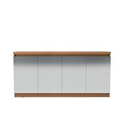 62.99 in. 6- shelf buffet cabinet with mirrors in maple cream by Manhattan Comfort additional picture 2