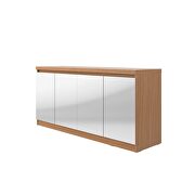 62.99 in. 6- shelf buffet cabinet with mirrors in maple cream by Manhattan Comfort additional picture 4