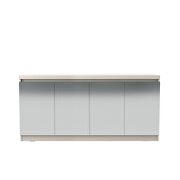 62.99 in. 6- shelf buffet cabinet with mirrors in off white by Manhattan Comfort additional picture 2