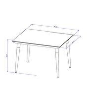 47.24 modern beveled rectangular dining table with glass top in white gloss additional photo 3 of 5