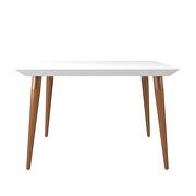 47.24 modern beveled rectangular dining table with glass top in white gloss additional photo 4 of 5
