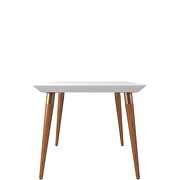 47.24 modern beveled rectangular dining table with glass top in white gloss additional photo 5 of 5