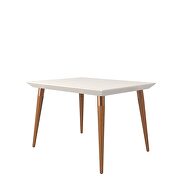 47.24 modern beveled rectangular dining table with glass top in off white by Manhattan Comfort additional picture 2