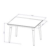 47.24 modern beveled rectangular dining table with glass top in off white by Manhattan Comfort additional picture 3