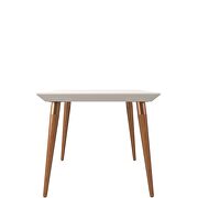 47.24 modern beveled rectangular dining table with glass top in off white by Manhattan Comfort additional picture 4
