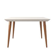 47.24 modern beveled rectangular dining table with glass top in off white by Manhattan Comfort additional picture 5