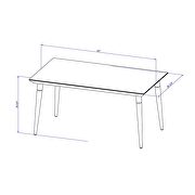 62.99 modern beveled rectangular dining table with glass top in white gloss additional photo 3 of 5