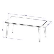 70.86 modern beveled rectangular dining table with glass top in white gloss by Manhattan Comfort additional picture 3