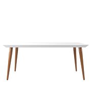 70.86 modern beveled rectangular dining table with glass top in white gloss by Manhattan Comfort additional picture 4