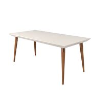70.86 modern beveled rectangular dining table with glass top in off white by Manhattan Comfort additional picture 2