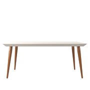 70.86 modern beveled rectangular dining table with glass top in off white by Manhattan Comfort additional picture 4