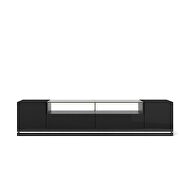 Vanderbilt TV stand with led lights in black gloss and black matte by Manhattan Comfort additional picture 2
