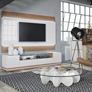 Vanderbilt TV stand with led lights in off white and maple cream by Manhattan Comfort additional picture 7