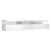 Half floating entertainment center with 3 drawers in white gloss by Manhattan Comfort additional picture 3