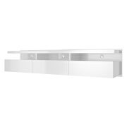 Half floating entertainment center with 3 drawers in white gloss by Manhattan Comfort additional picture 4