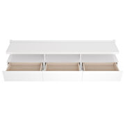 Half floating entertainment center with 3 drawers in white gloss by Manhattan Comfort additional picture 6