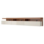 Half floating entertainment center with 3 drawers in maple cream and off white by Manhattan Comfort additional picture 5