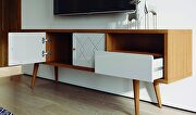 70.86 mid- century modern TV stand with solid wood legs in off white and maple cream by Manhattan Comfort additional picture 4