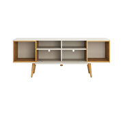 Tv stand with 6 shelves in off white and cinnamon by Manhattan Comfort additional picture 5