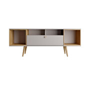 Tv stand with 6 shelves in off white and cinnamon by Manhattan Comfort additional picture 6