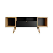 Tv stand with 6 shelves in black and cinnamon by Manhattan Comfort additional picture 4