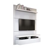 City 1.2 floating wall theater entertainment center in white gloss by Manhattan Comfort additional picture 5