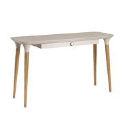Office desk with internal organization in off white and cinnamon by Manhattan Comfort additional picture 8