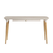 Office desk with internal organization in off white and cinnamon by Manhattan Comfort additional picture 9