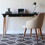 Office desk with internal organization in black and cinnamon by Manhattan Comfort additional picture 5