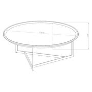 31.88 modern round coffee table with steel base in cinnamon by Manhattan Comfort additional picture 3