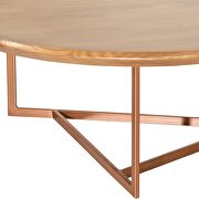31.88 modern round coffee table with steel base in cinnamon by Manhattan Comfort additional picture 4