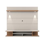 70 floating theater entertainment center with led lights in off white and maple cream by Manhattan Comfort additional picture 2