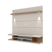 70 floating theater entertainment center with led lights in off white and maple cream by Manhattan Comfort additional picture 4