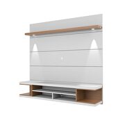 70 floating theater entertainment center with led lights in white and maple cream by Manhattan Comfort additional picture 4
