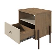 Joy 1-full extension drawer nightstand in off white additional photo 5 of 9