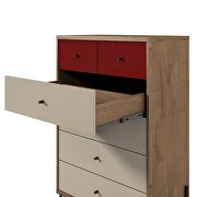 Joy 48.43 tall dresser with 6 full extension drawers in red and off white additional photo 5 of 8