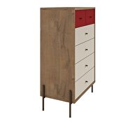 Joy 48.43 tall dresser with 6 full extension drawers in red and off white by Manhattan Comfort additional picture 8