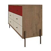 59 wide double dresser with 6 full extension drawers in red and off white by Manhattan Comfort additional picture 6