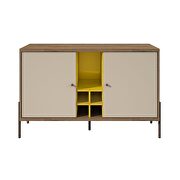 4-bottle wine buffet stand in yellow and off white by Manhattan Comfort additional picture 2