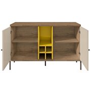 4-bottle wine buffet stand in yellow and off white by Manhattan Comfort additional picture 4