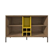 4-bottle wine buffet stand in yellow and off white by Manhattan Comfort additional picture 6