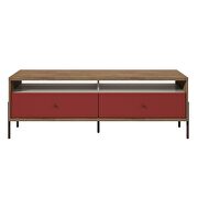 Joy 59 TV stand with 2 full extension drawers in red and off white by Manhattan Comfort additional picture 2