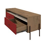 Joy 59 TV stand with 2 full extension drawers in red and off white by Manhattan Comfort additional picture 4