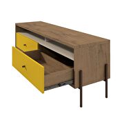 Joy 59 TV stand with 2 full extension drawers in yellow and off white by Manhattan Comfort additional picture 4