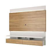 Floating entertainment center with led lights in cinnamon and off white by Manhattan Comfort additional picture 7